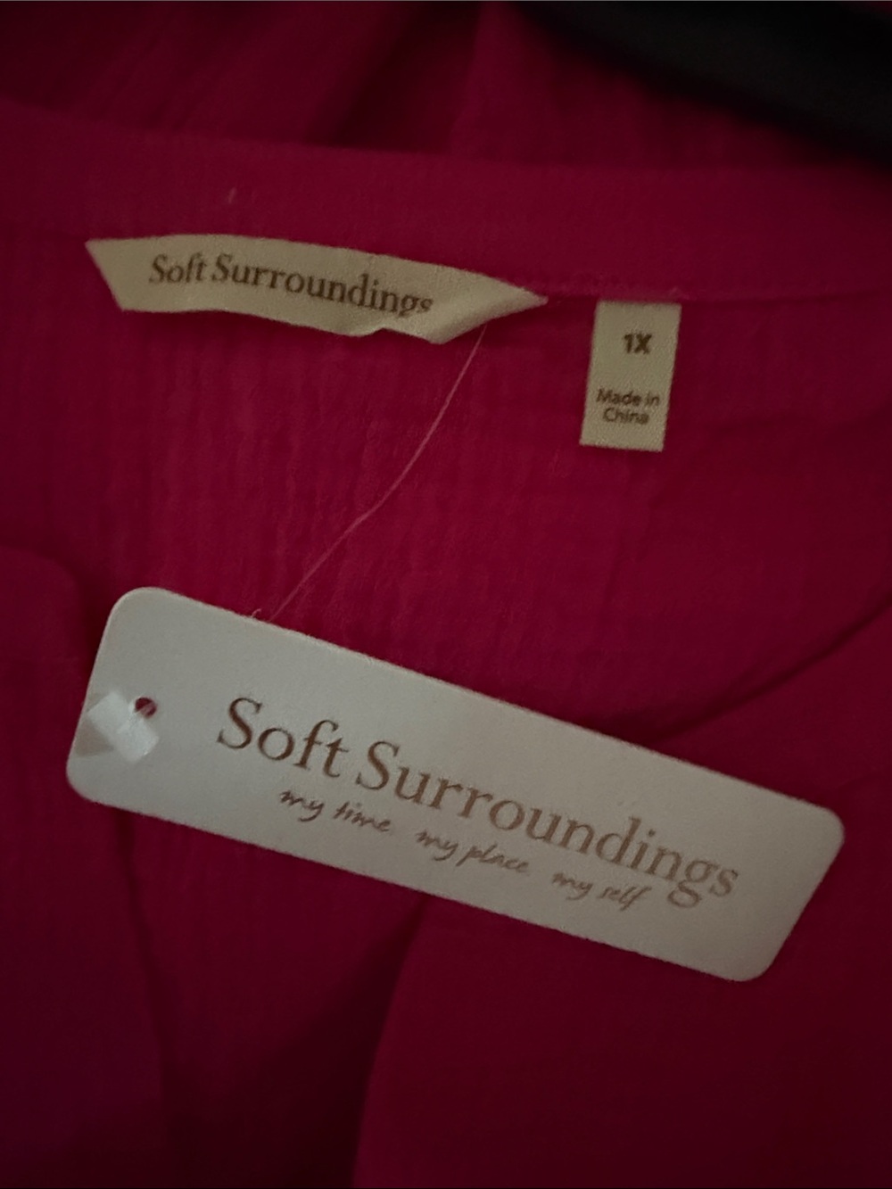 Soft Surroundings Raspberry Split-Neck Tunic - Picture 2 of 5